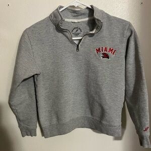 LEAGUE KIDS‎ Clazzic 1/4 Zip Collar Sweatshirt Miami University Kid's Size L